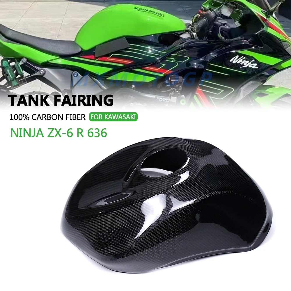 

For KAWASAKI NINJA ZX-6 R 636 ZX6R 636 2024 2025 100% Carbon Fiber Tank Cover Full Tank Fairing Motorcycle Accessories