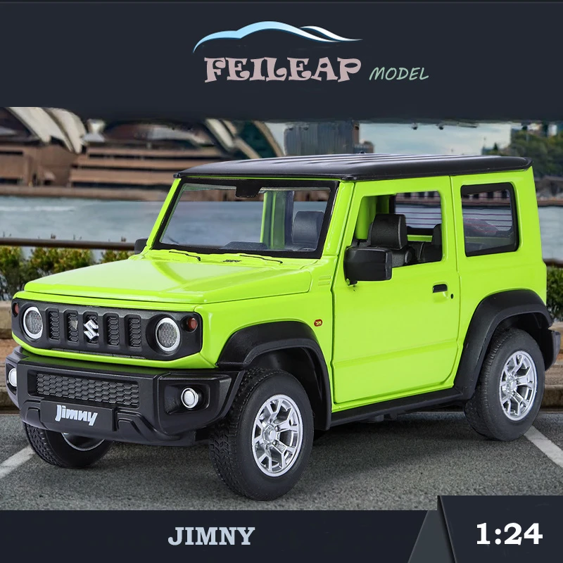 

Simulation 1/24 Scale Jimny Alloy Car Model With Sound Light Pullback Miniature Voiture Home Decor Diecast Metal Toy Vehicle Boy