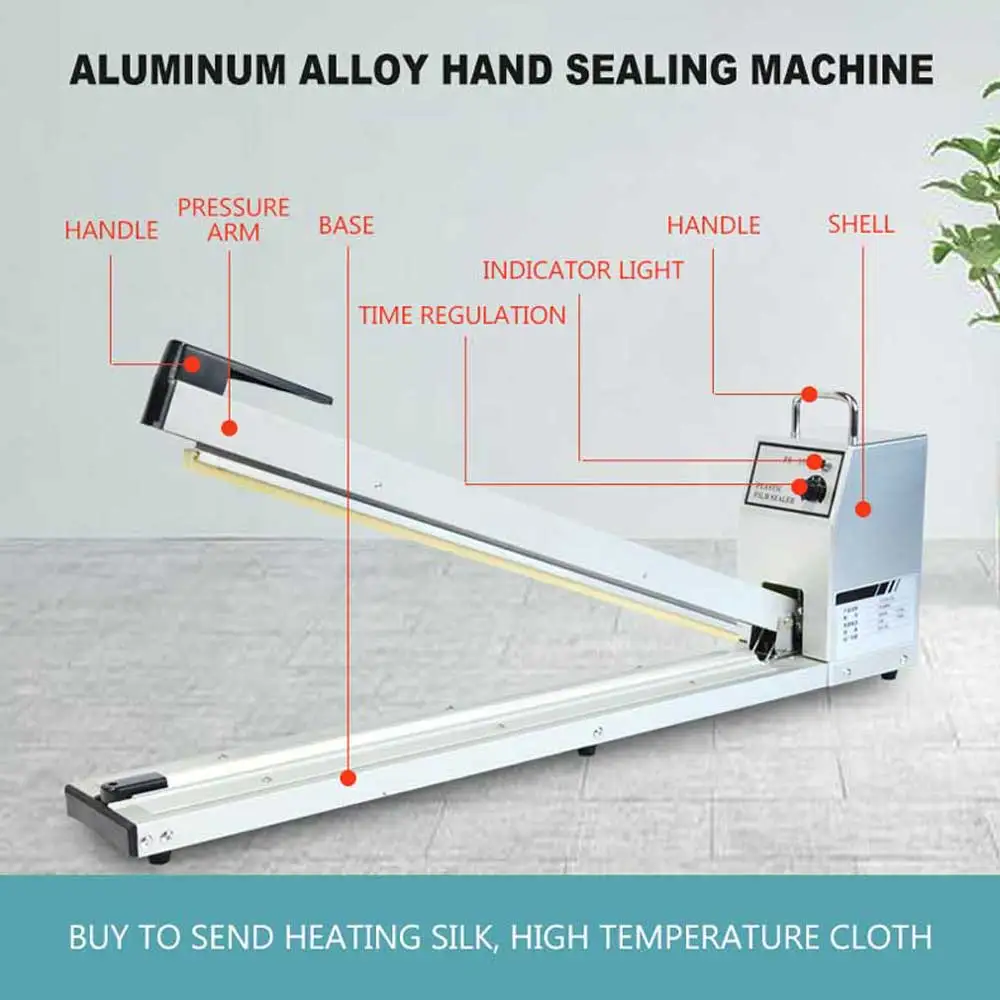 100 ซม.PVC PUF PP ร้อนเครื่องซีลฟิล์มเครื่องซีลในครัวเรือนขนมขบเคี้ยวถุงพลาสติกเดสก์ท็อปอลูมิเนียมฟอยล์ชาเครื่องซีล