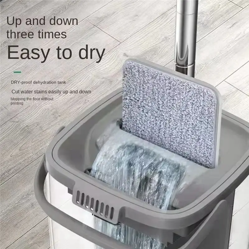 AEE4-Household Mop Hands-Free Washing Net Celebrity Scraping Flat Mop Bucket Dry Wet Separation Lazy Mop