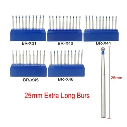25mm Dental Extra Long Diamond Bur Ball Round Bur FG 1.6mm for High Speed Handpiece