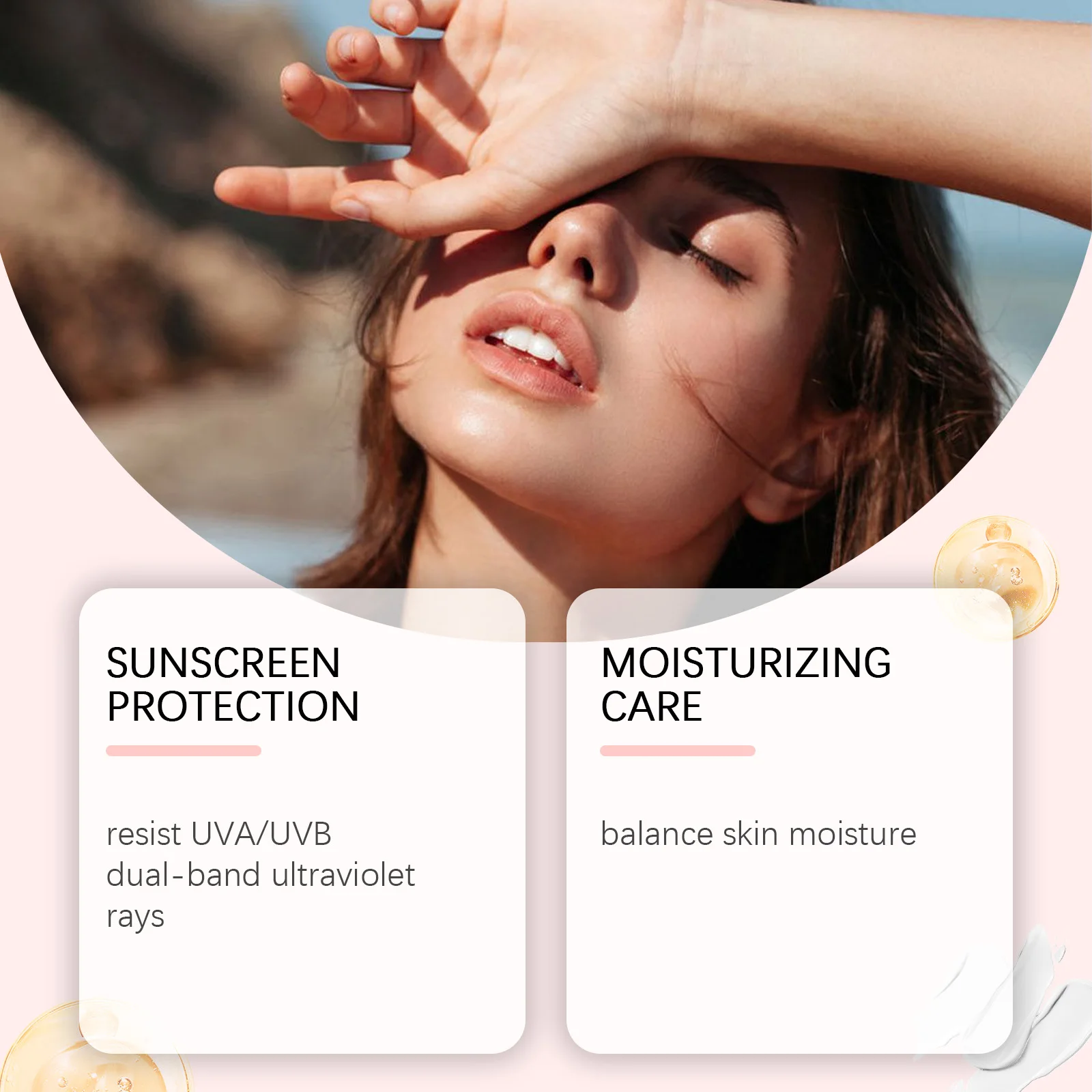 50ml Waterproof Sunscreen Spray Anti-UV Refreshing Moisturizing Non-greasy Sun Block Facial & Body Sunscreen Protector Skin Care