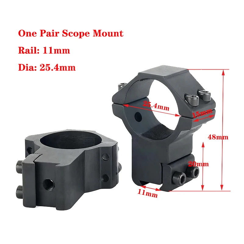 2 Stuks Jacht Richtkijker Mount Ring Voor Dia 25.4 Mm 30 Mm Buis Scopes 11 Mm 20 Mm zwaluwstaart Picatinny Rail Tactische Zaklamp Mount