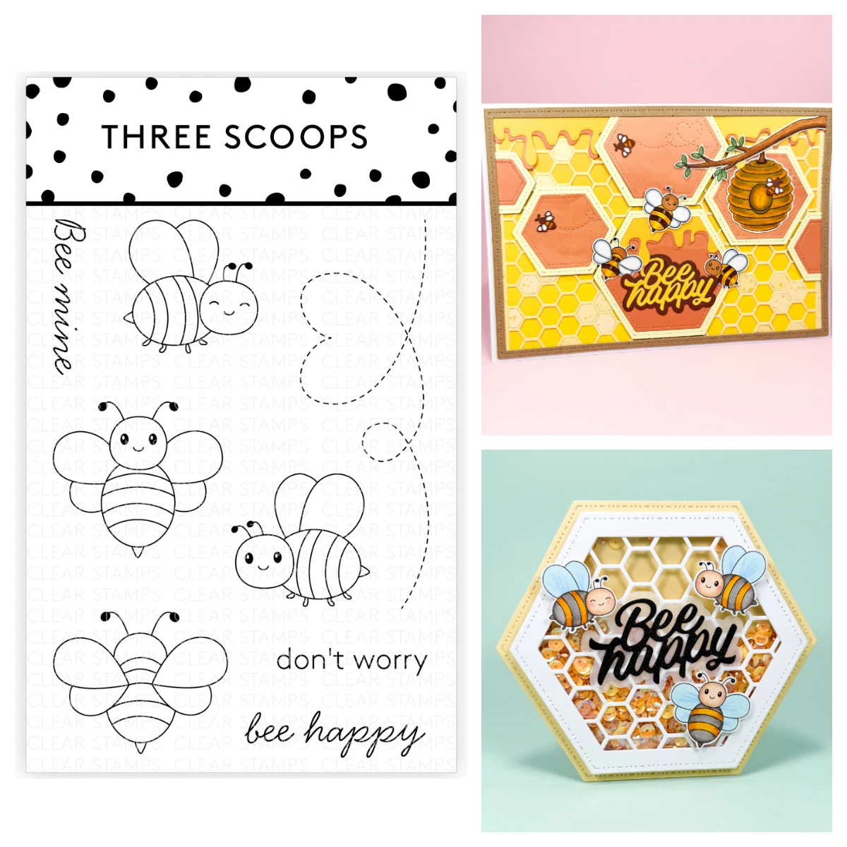 

Bees - Bee Happy Hexagon Background Jar Metal Cutting Dies stamps for DIY Scrapbook Greeting Card Diary Handmade April 2026 New
