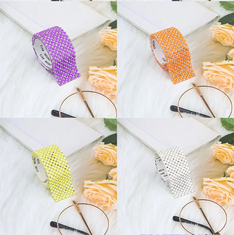 10 Stück Strassbänder Rolle Diamant funkelndes Banding Party Geschenk Dekoration DIY Handwerk selbstklebende Strass-Aufkleber – Detail 3