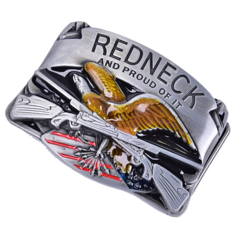 

Western Steer Eagle Platinum Color Beauty Cowboy Rodeo Style Belt Buckle