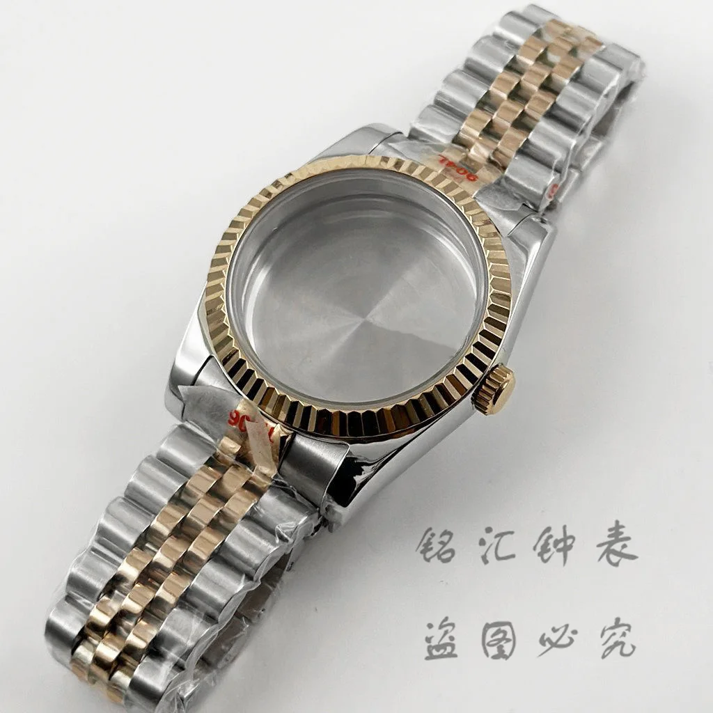 36MM/40MM Fluted Curved Glide Lock Clasp Strap Sapphire Crystal Watch Case For NH34 NH35 NH36 NH38 NH70 NH72 ETA 2824 Movement image 3