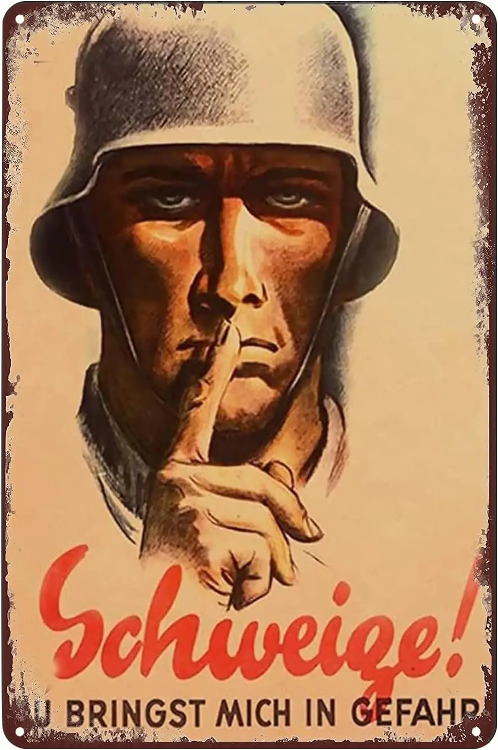 Image of WW2 Deutsche Soldaten-Poster, Historische Propaganda, Metall-Blechschild, Vintage Wandkunst-Dekoration, Plakette für Zuhause, Bar, Pub, Club, Männerhöhle, R-Schild