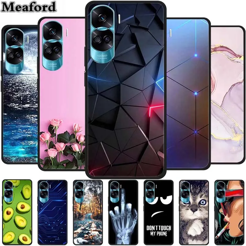 For Honor 90 Lite Case Animals Shockproof Soft Silicone TPU Back Cover For Huawei Honor 90Lite Phone Cases Honor90 Lite Cat Capa