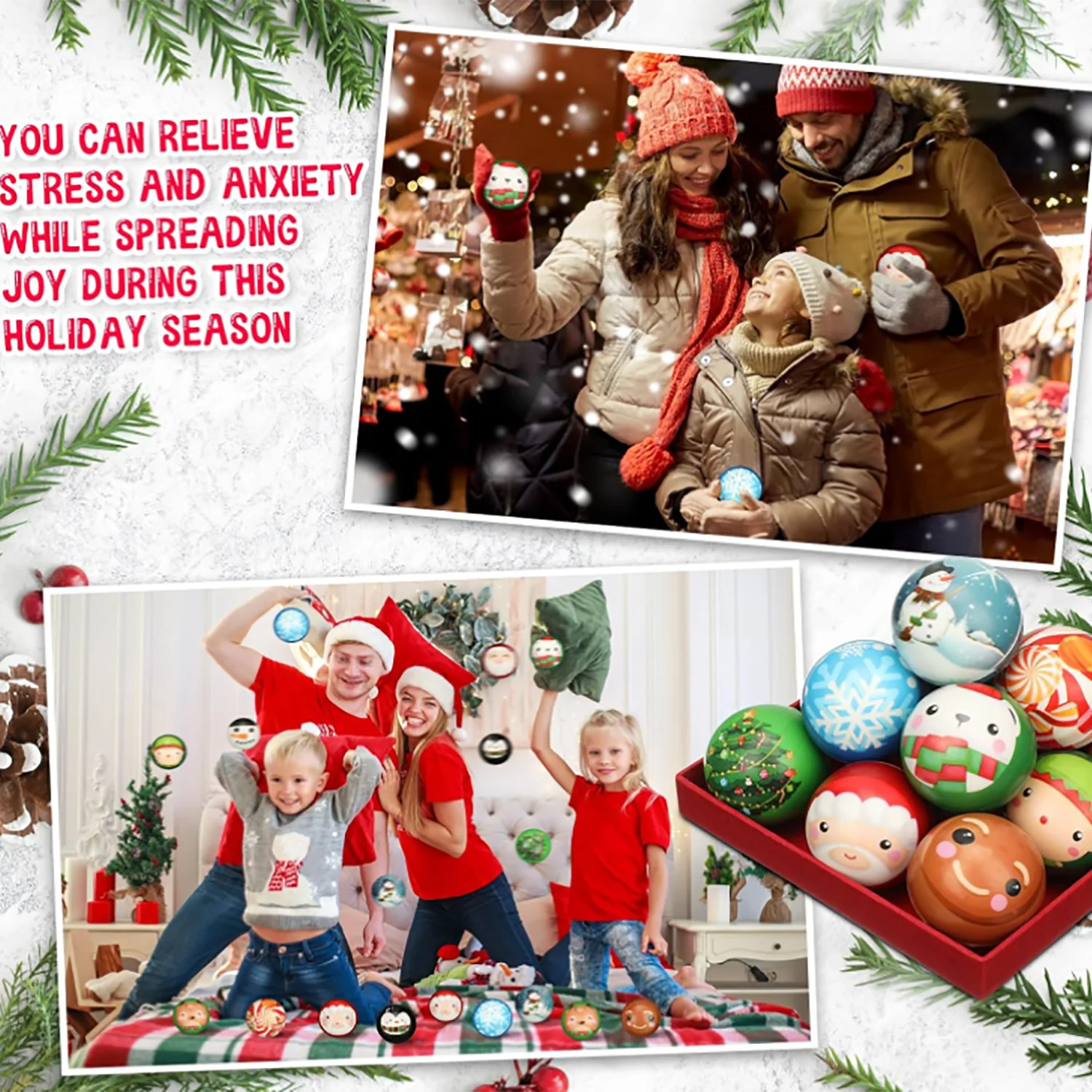 Stress abbau Ball Prise fester Schwamm Weihnachten Pu Schaum Ball langsame Rück prall Lüftungs werkzeug