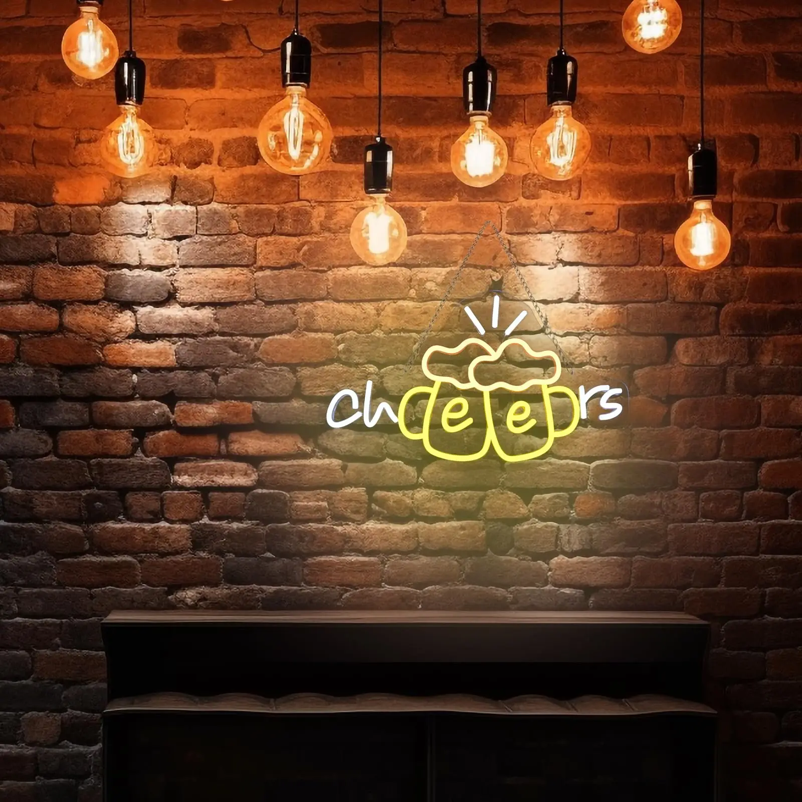 يهتف كوب البيرة النيون تسجيل عكس الضوء النيون تضيء الأوقات الجيدة مع توهج بار بيسترو متجر رجل الكهف حفلة المطبخ