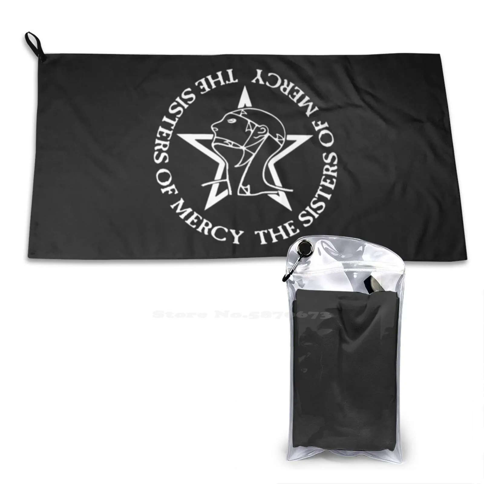 The Sisters Of Mercy Band Soft Bath Towel Washcloth Outdoor The Sisters Of Mercy Temple Of Love Band New Wave Metal Black