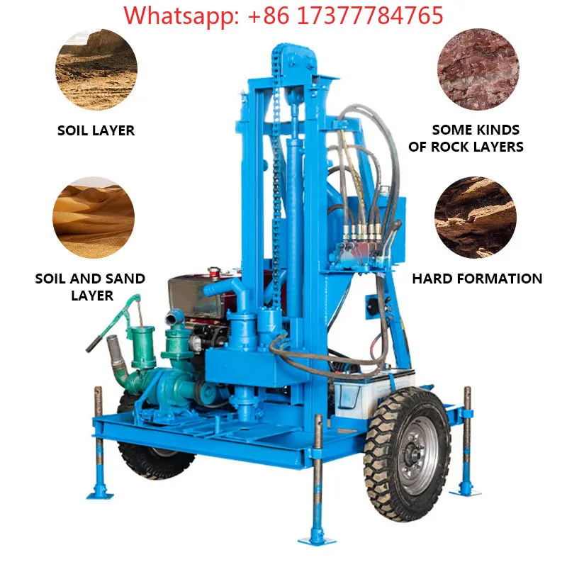 2025 4KW Underground Machine Equipment Small Water Well Drill Rig For Sale Water Well Portable 300 Meter Bore Hole Bohole Ground
