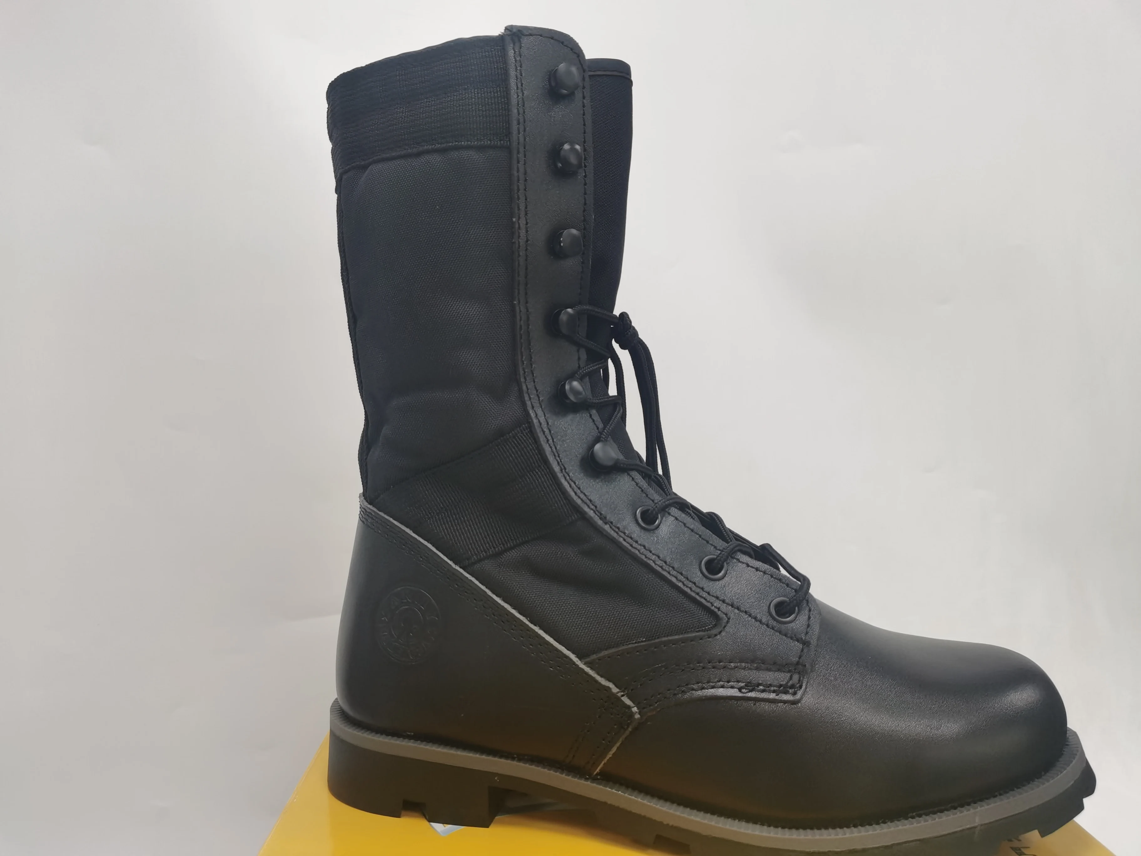 Black Full Grain Leather Army Strong Ghana Boots