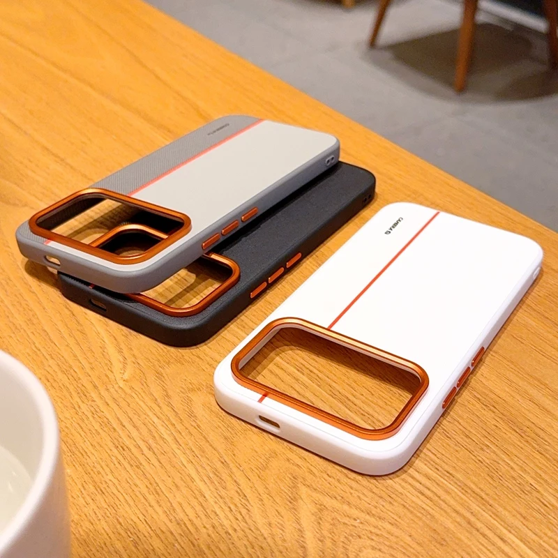 ل Redmi K90 K90 ProMax مطلي PC ثقب كبير ثلاثي الألوان عدسة معدنية حلقة مكافحة بصمة مكافحة الإفلات جراب هاتف