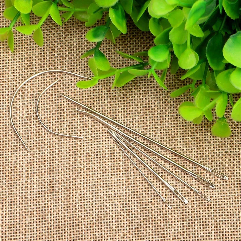 7Pcs Hand Sewing Needles Set Canvas Leather Carpet Thicker Cloth Repair Craft Sewing Patching Stitching Upholstery Curved Needle