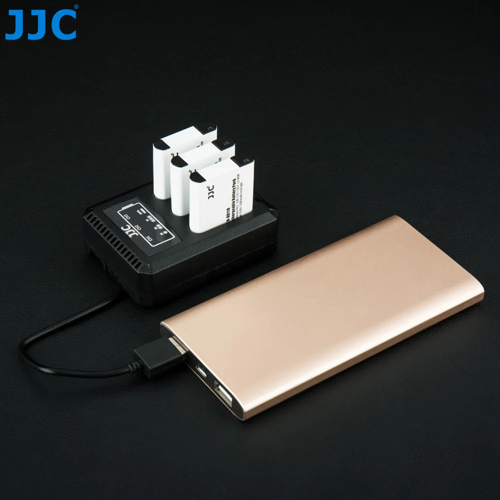 JJC DB-110 LI-90B Multi Battery Charger Triple USB Camera Charger for Ricoh GRIIIx HDF GRIII HDF Olympus TG7 TG6 TG5 TG4 TG3 TG2