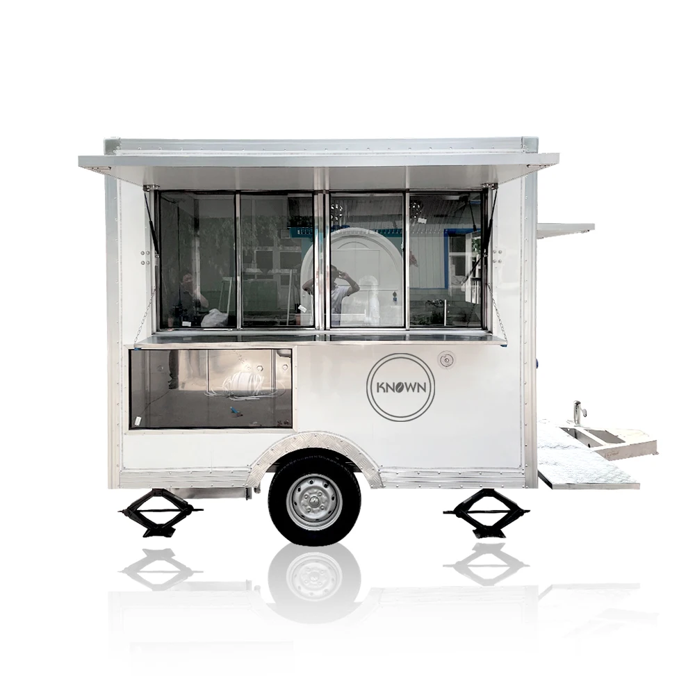 Snack Mobile Customize Cooking Trailer Cart Hot Dog Pizza Van Ice Cream Food Kiosk Towable Kiosk for Sale in USA