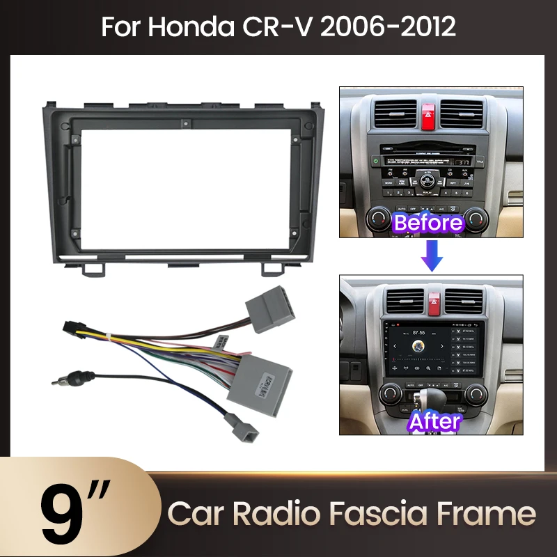 

Для Honda CRV CR-V 3 RE 2006 - 2012 9 дюймов Android Автомобильная магнитола, панель для установки приборной панели, комплект для отделки приборной панели