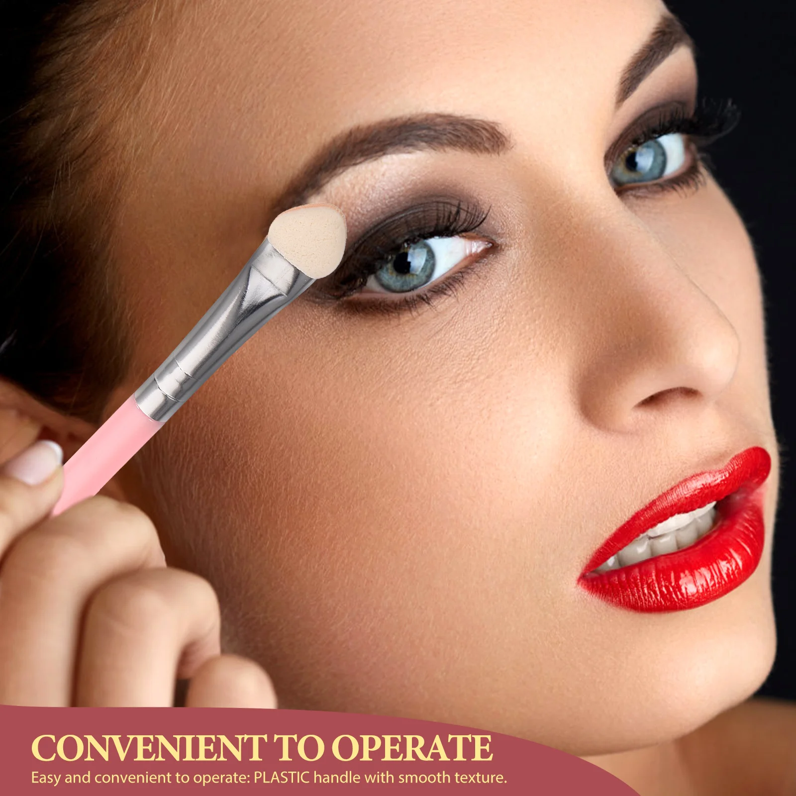 

Slim Handle Eye Shadow Brush Plastic Latex Foam Soft Comfortable Makeup Tool Women Cosmetics Blending Brush Professional