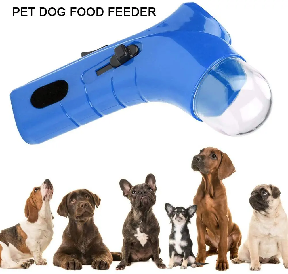 

Pet Treat Handheld Thrower Launcher Training Dog Food Catapult Snacks Thrower[blue]