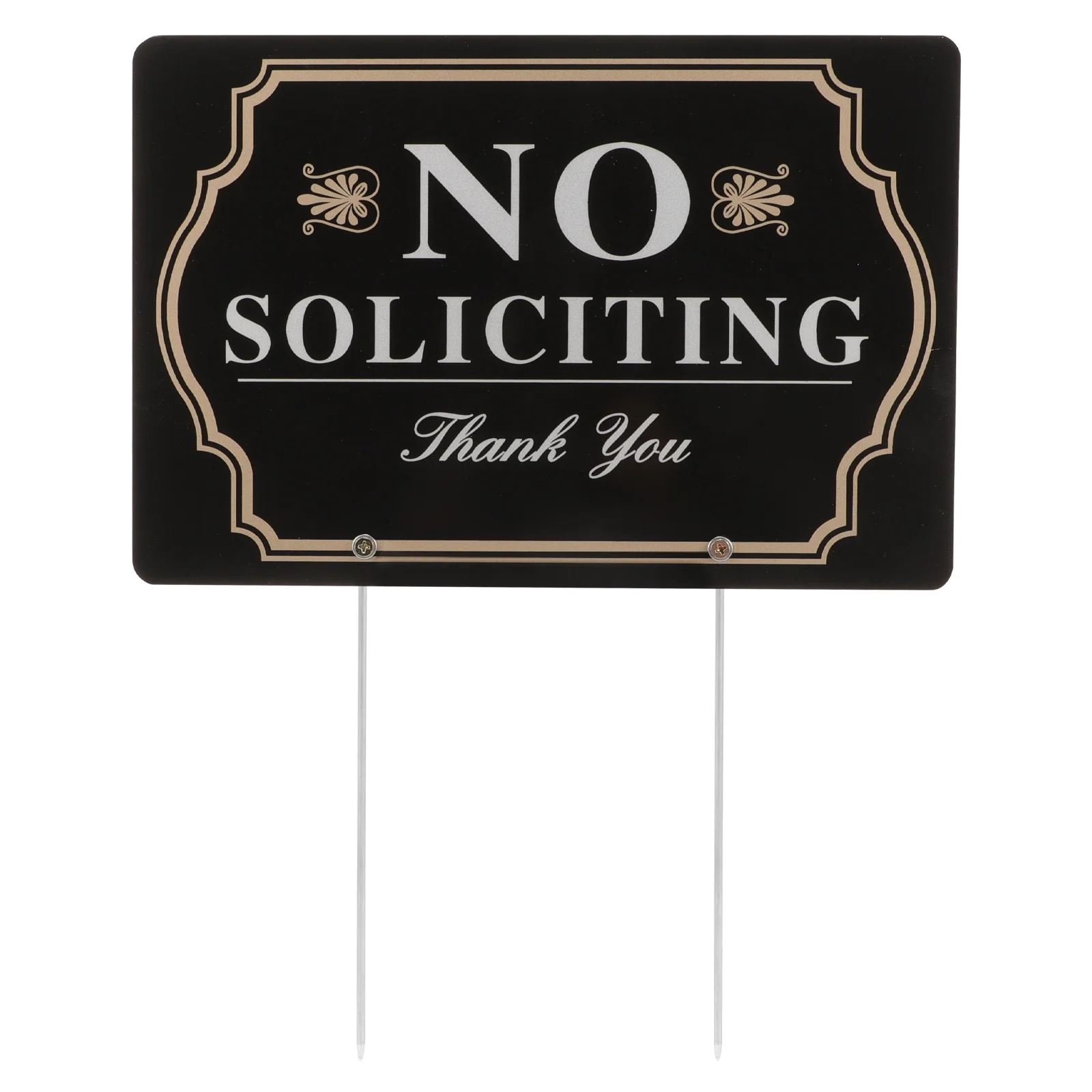 Stiker tanda No Soliciting dengan solicors tanda pasak untuk halaman masuk tanpa izin luar ruangan