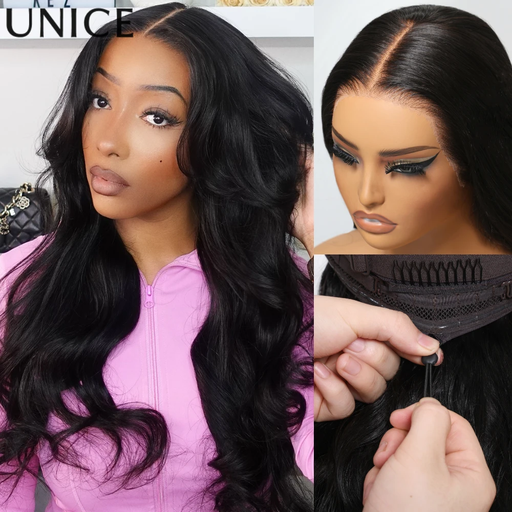 

UNice Hair Pre Everyting 13x4 Body Wave Lace Front Human Hair Wigs With Drawstring Fit For All Head Sizes Glueless Wigs