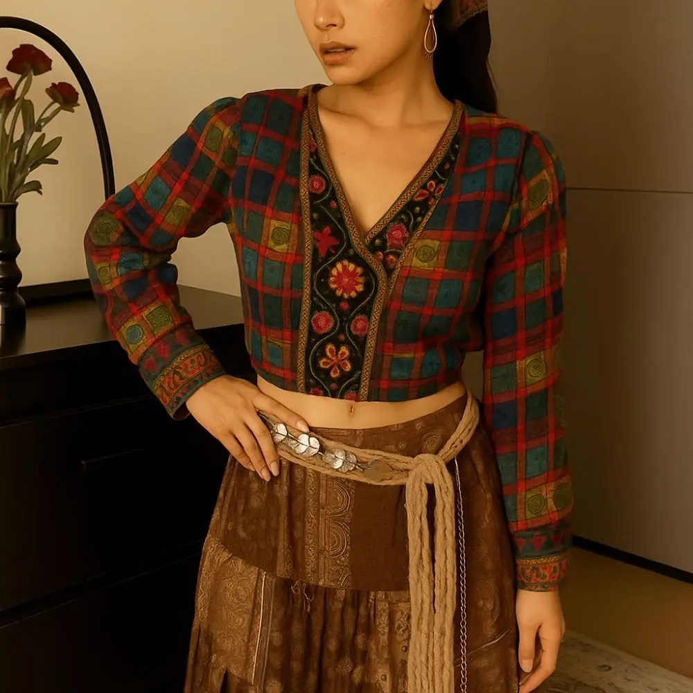 

Ethnic Style Bohemian Style Waistband Long Tie Up Cotton and Linen Woven Belt Waist Rope Tassel Silver Leaves Waist Chain