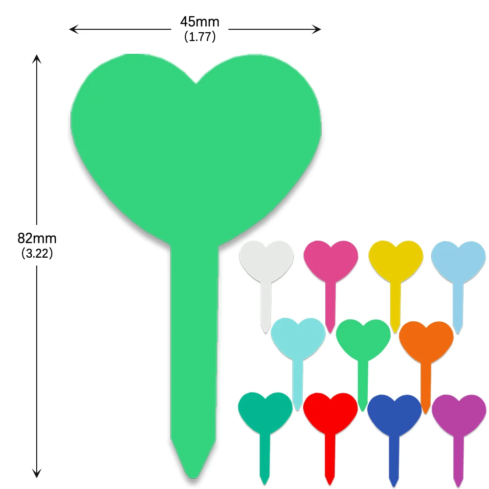 10-100PCS Heart Shape Plastic Plant Label Garden Thickened Pot Marker Waterproof Anti-UV Re-Usable Garden Supplie Multiple Color