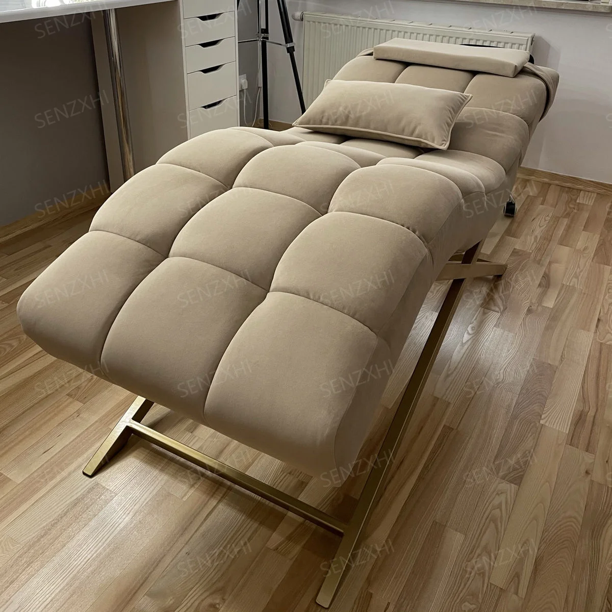 

Beauty BedNew Popular Design Beauty Salon Green Facial Bed Modern Curved Saloon Cosmetic For Sale