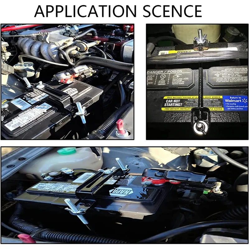 Tenuta batteria regolabile AEF3, traversa regolabile batteria universale con bulloni a L Supporto per legare batteria per SUV per auto
