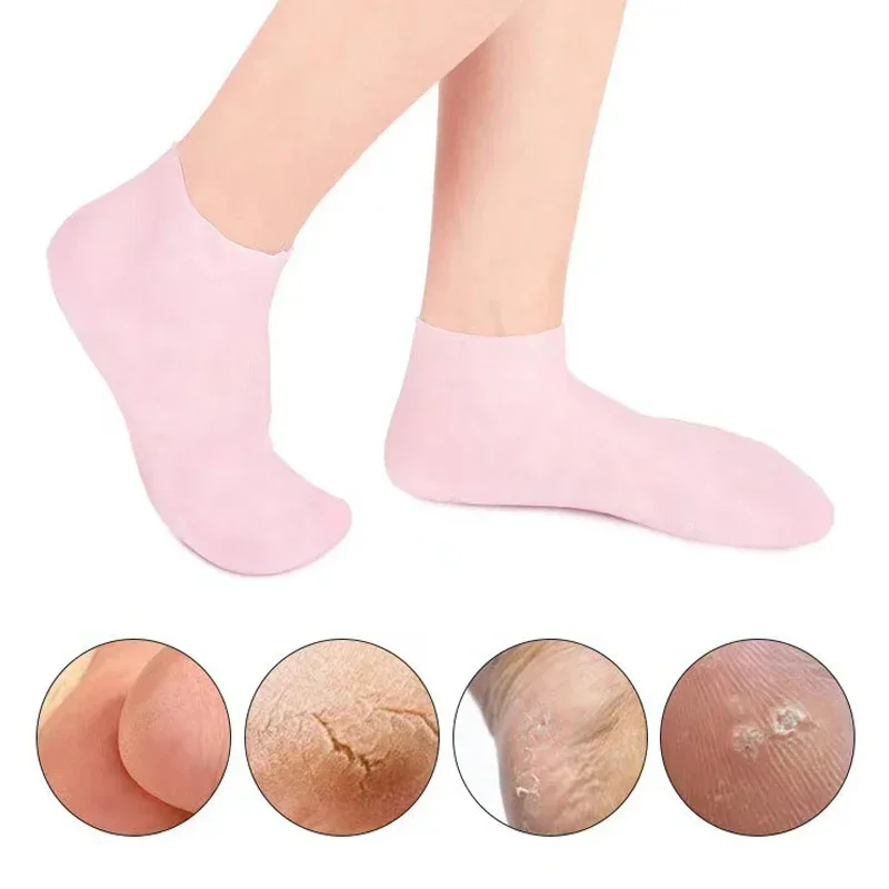 Silicone Moisturizing Socks Exfoliating Gel Heel Socks Callus Cracked Dead Skin Remove Protector Pain Relief Foot Care 1 Pair