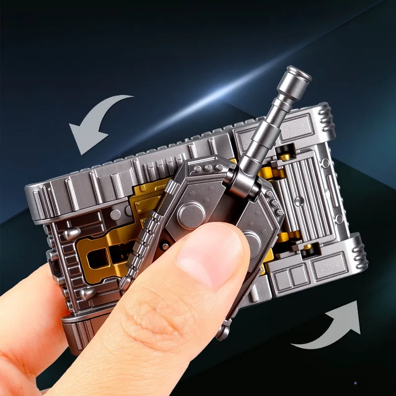 Transformable Robot Tank Fidget Spinner Fingertip Spinning Top Tip EDC Relieve Stress Relief Toy For Children ADHD Kids Gift