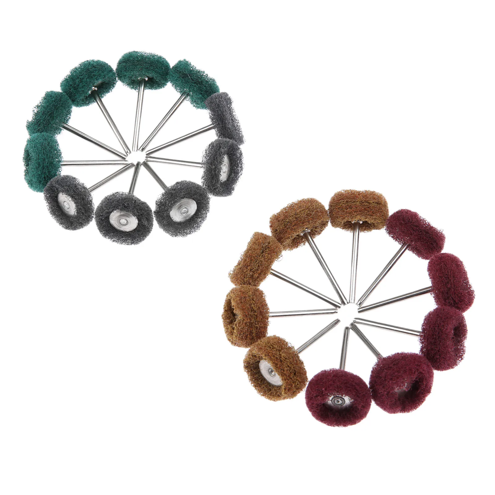 DRELD 20Pc Phụ Kiện Dremel Kim Loại Bề Mặt Đánh Bóng Bánh Xe Buffing Pad Bộ 25Mm Nhám Bàn Chải 3Mm Vỏ Cho dụng Cụ Dremel Rotary