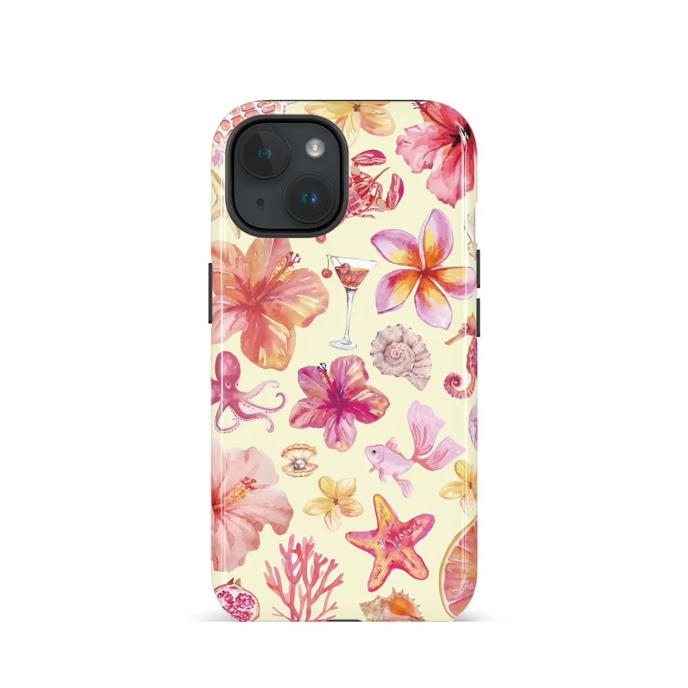 

Ins Yellow Ocean Style Flower Case for IPHONE 17 16 ProMax 15 14 Plus 13 12 MINI 11 PRO 16Plus XR XS MAX SE Acrylic Phone Cover