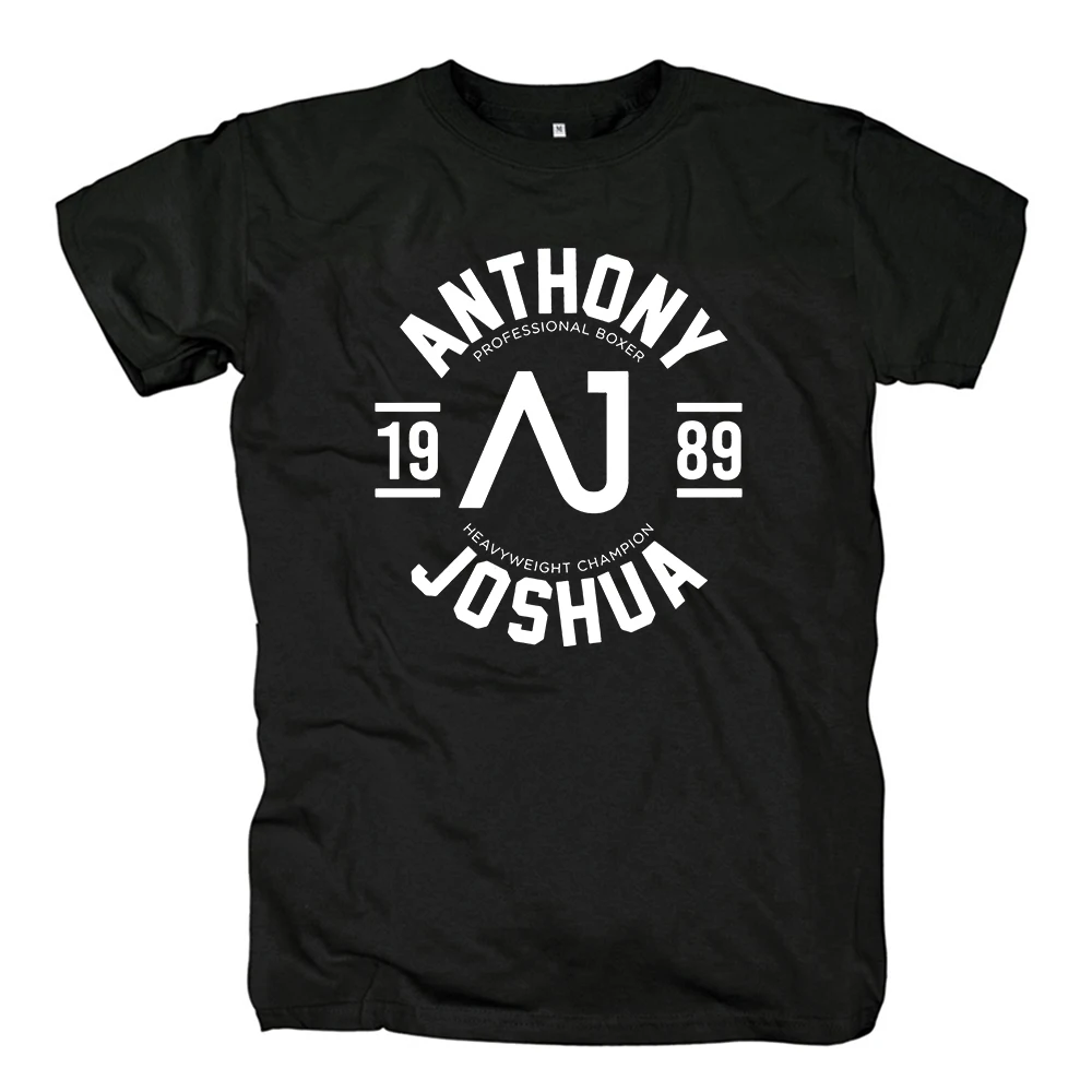 

Мужская спортивная футболка для бокса Anthony Joshua, с круглым вырезом, короткими рукавами, из чистого хлопка, черная, повседневная, летняя, модная, в стиле хип-хоп
