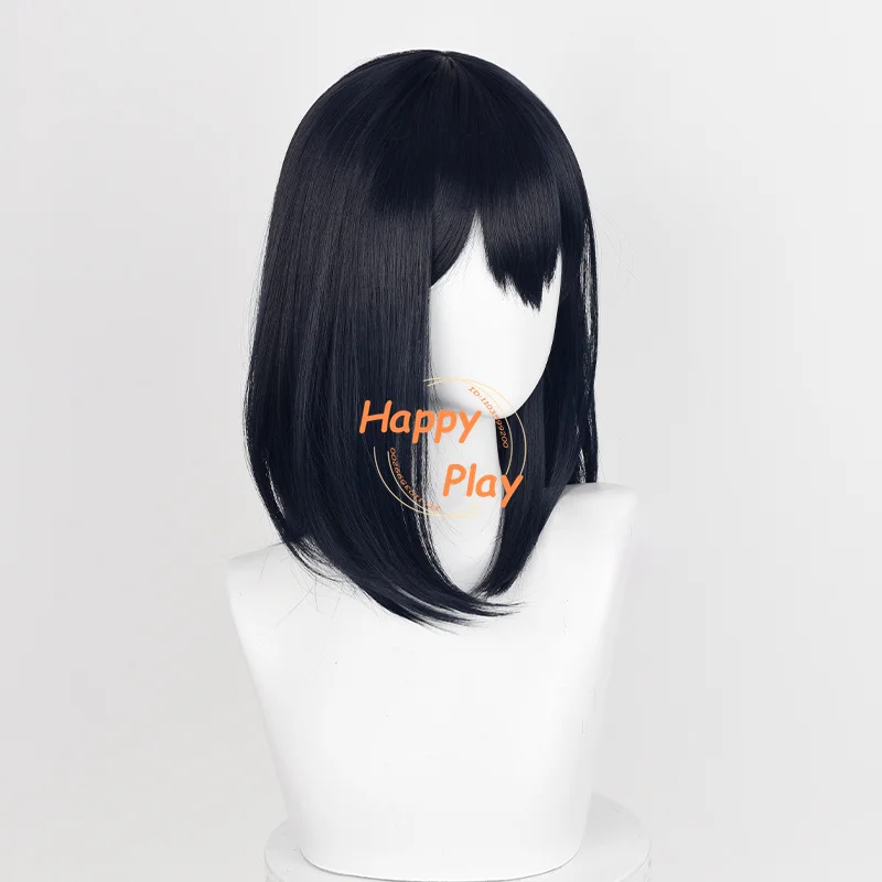 Shimizu Kiyoko Cosplay Wig 46cm Long Blue Black Women Anime Wig With Glasses Heat Resistant Synthetic Hair Halloween + Wig Cap