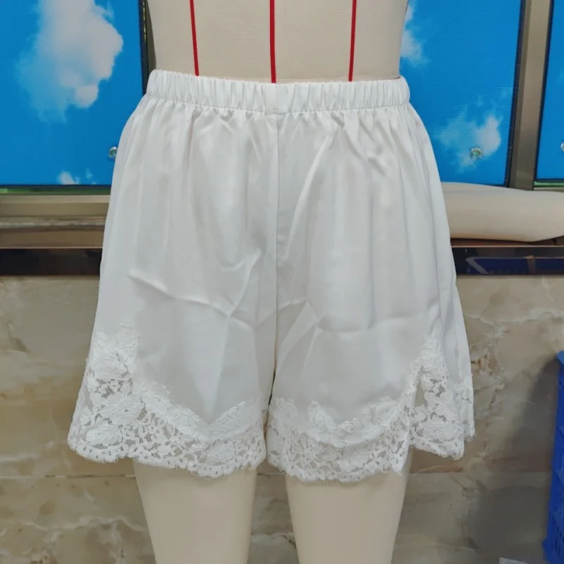 

Женские шорты-боксеры Y2k Coquette из атласа и шелка с кружевной отделкой, шелковистые шорты-боксеры с низкой посадкой для девочек-подростков, Cutecore Fairy Lounge