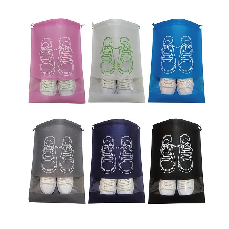 

Non-Woven Shoe Storage Bag Travel Portable Bag Dustproof Bag Storage Bag Waterproof Clothing Classification Hanging Bag 5 Pieces