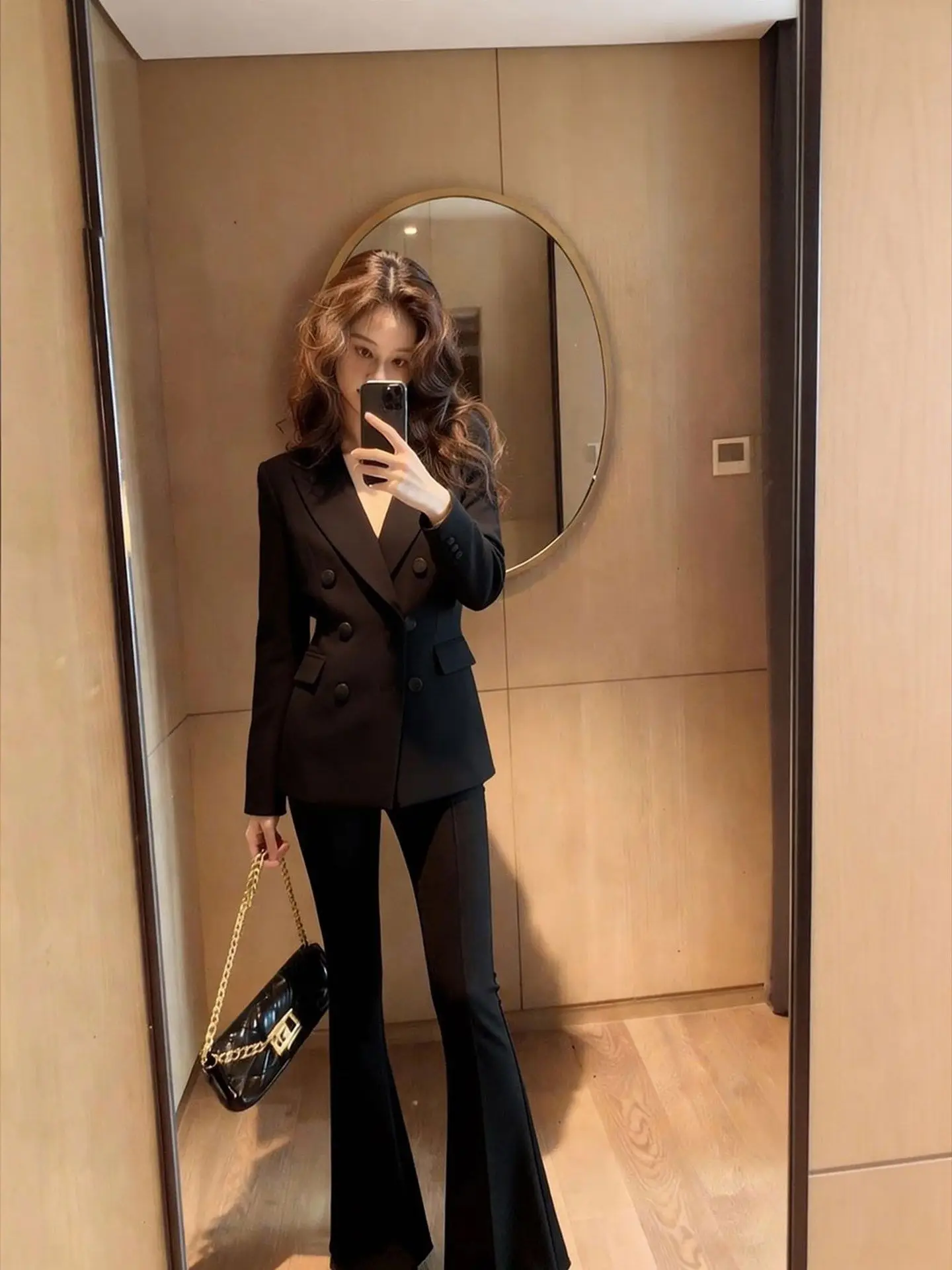 

Весна 2026: Элегантный приталенный черный пиджак для женщин, двубортный, для офиса, с высокой талией, повседневный, с длинными рукавами, верхняя одежда