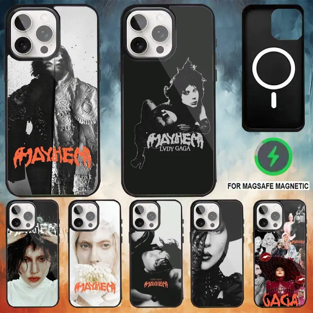

Singer L-lady Gaga Mayhem Phone Case For iPhone17,16,15,14,13,12,11 Plus,Pro Max Magnetic Magsafe Wireless Charging