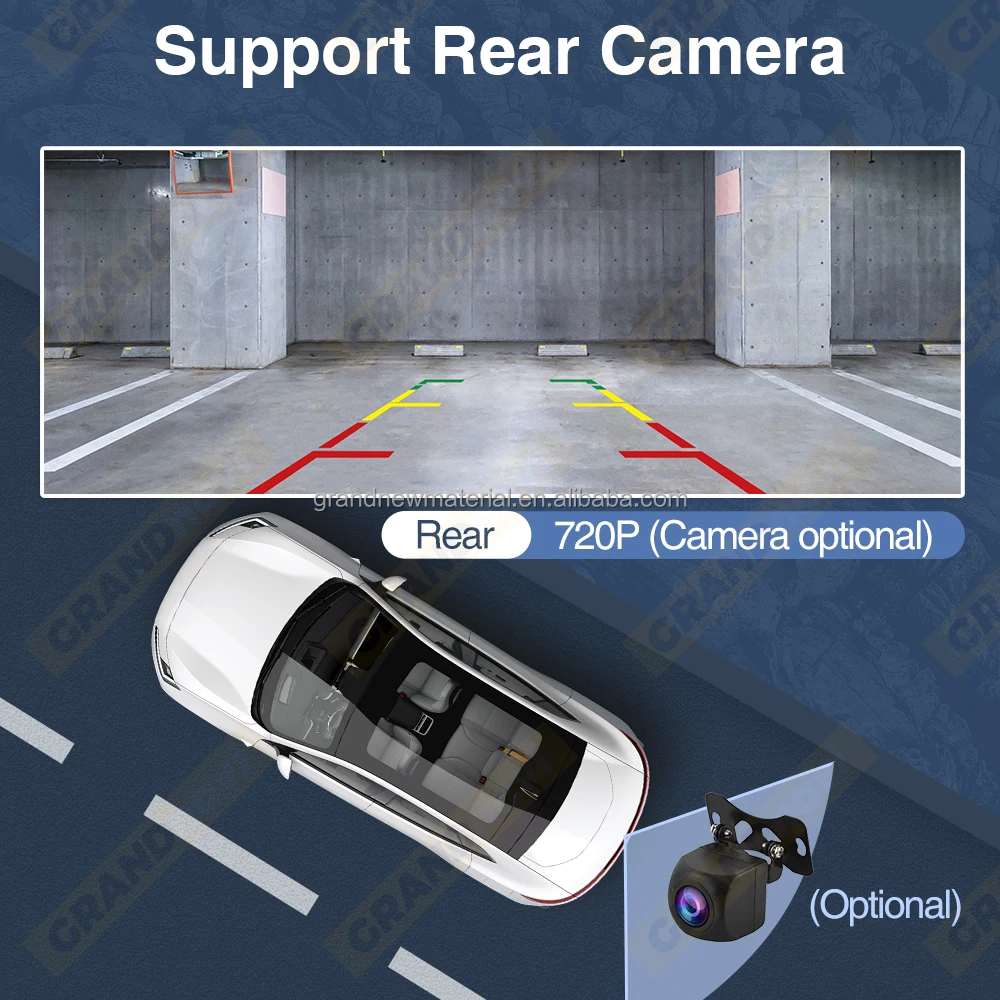 GRANDnavi Perangkat Navigasi Portabel Universal 11.3 Inci Nirkabel CPAA Carplay Android Pemutar Video Multimedia Otomatis Mirrorlink