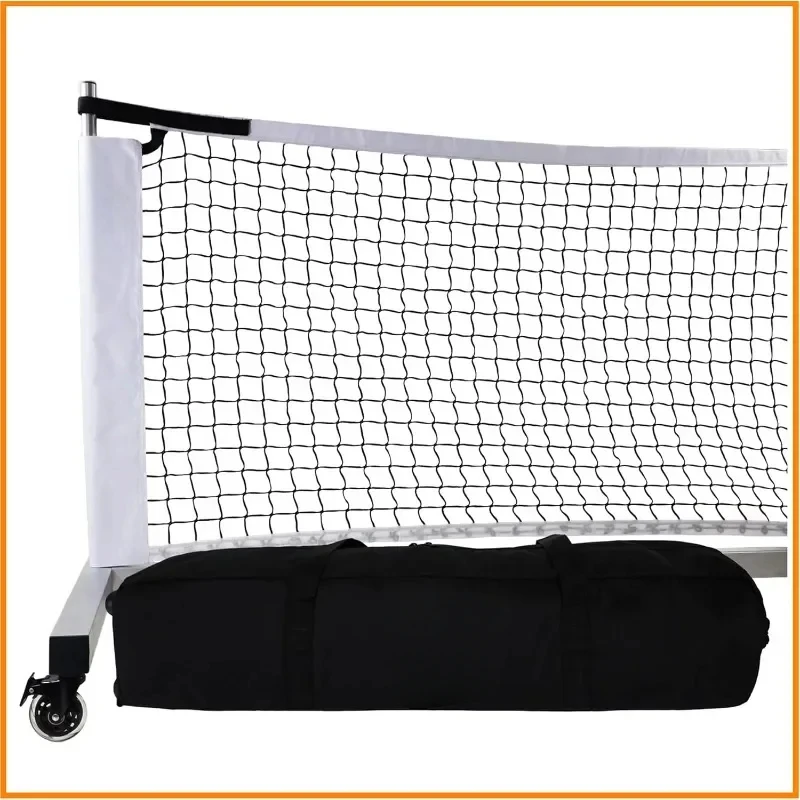 

Dominator Indoor/Outdoor Portable Pickleball Net, Constructed of Rust Proof Aluminum Frame - includes Rolling Carry Bag