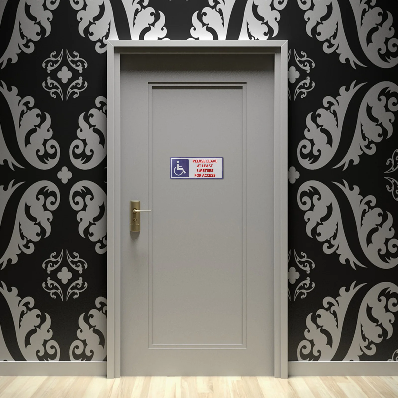 ملصق تحذير للمعاقين بعرض 3 أمتار علامة أمان متينة مقاومة للماء للاستخدام الداخلي والخارجي للمعاقين