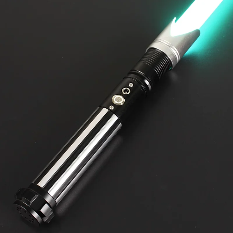 Metal Lightsaber RGB 12 Color Changing Smooth Swing Combat Fight Jedi Saber Sword Laser Blaster Light Gift Toys Cosplay