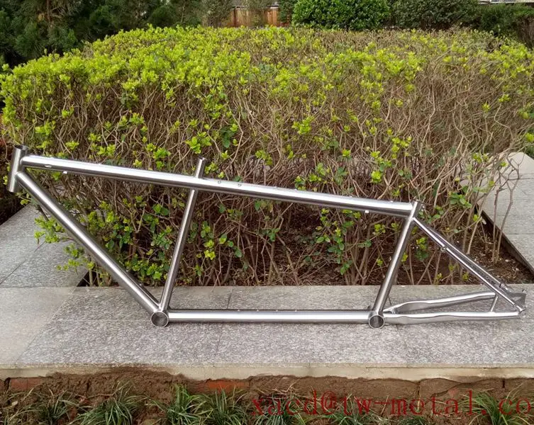 Custom Titanium Tandem Bicycle Frame Made Ti MTB Bicycle Frame With 142 Dropouts OEM Titanium Bike Frame