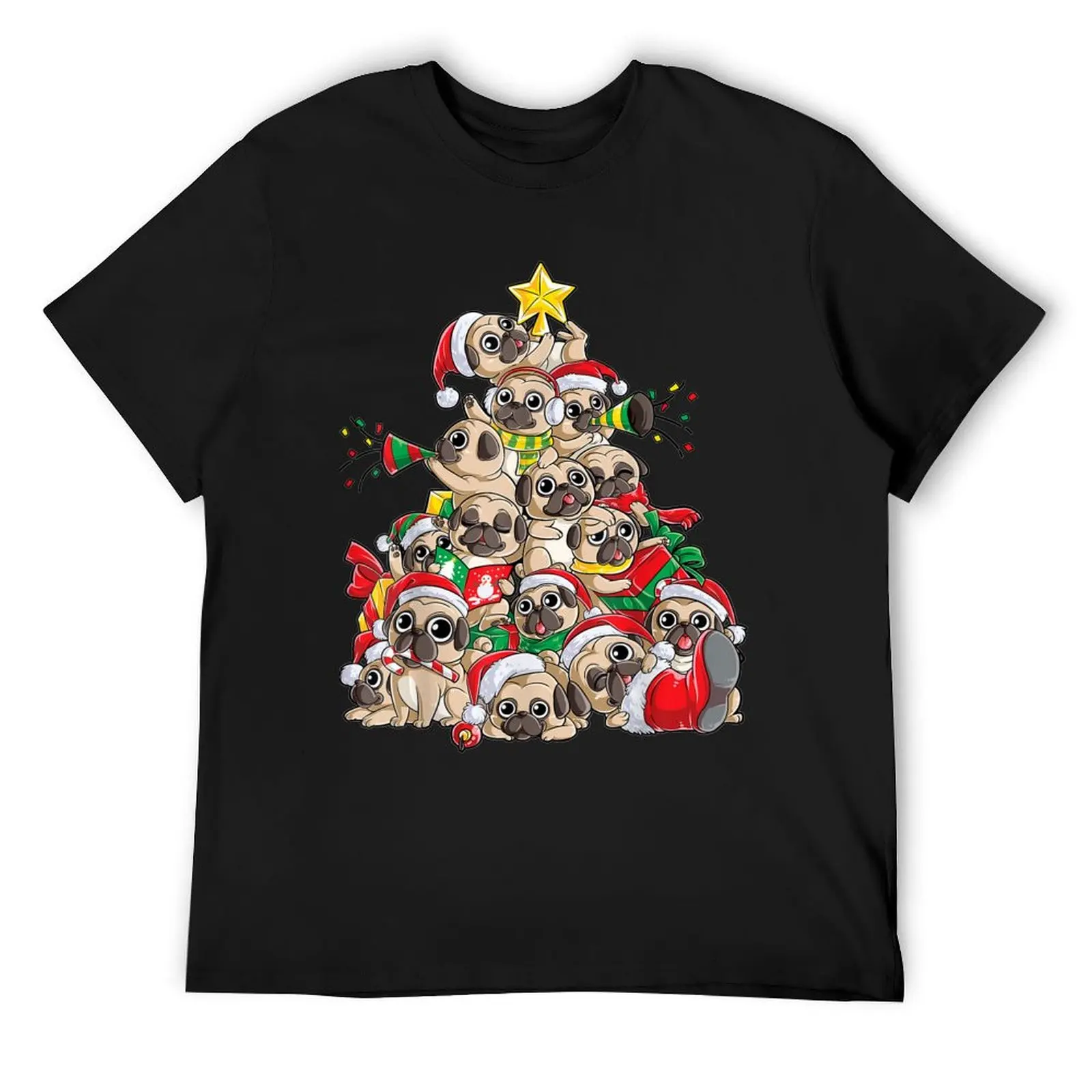 Pug Christmas Tree Dog Santa Merry Pugmas T-Shirt sublime shirts graphic tee fitted t shirts for men