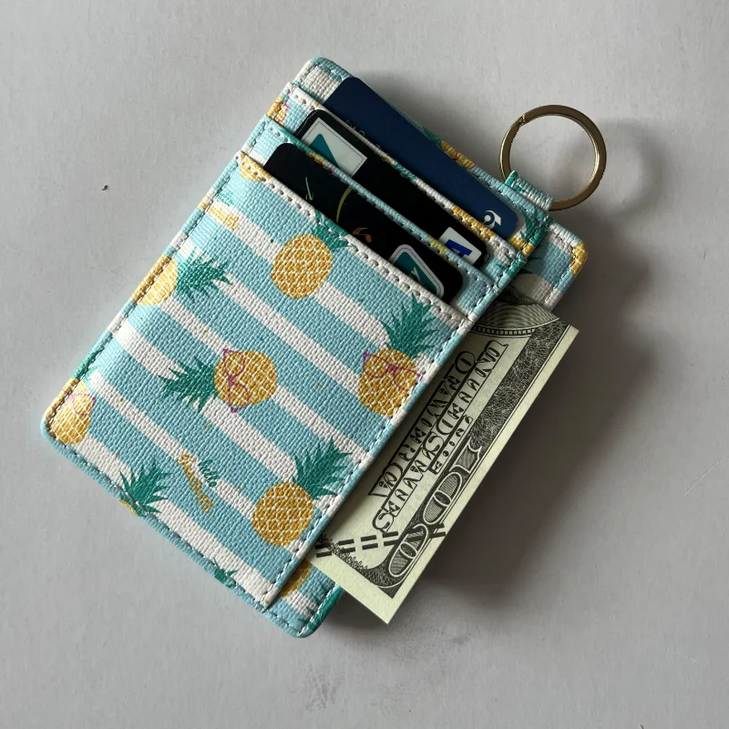 Credit Card Holder Slim Wallet, Wallet Women Front Pocket Small Card Holder Travel Card Case ID Window PU Leather Card Organizer