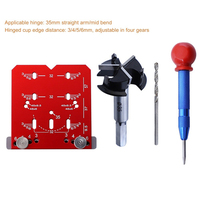 1set 35mm Woodworking Hinge Hole Opener Punch Tool Locator Limiting Frame Mounting 85*80*12 Mm/3.35*3.15*0.47 Inches Red