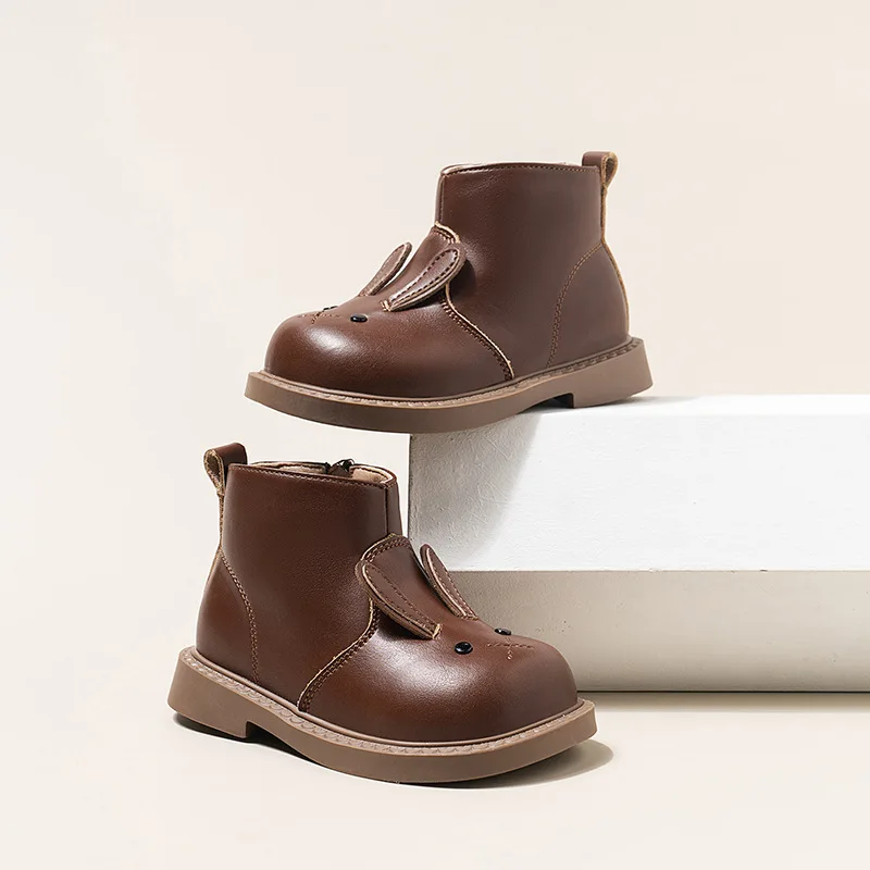 

Fashion Girl Boots 2025Winter New Women Boots Child Autumn Boot Cute Rabbit Boot Girl Fashion Bare Boots Girl British Style Boot